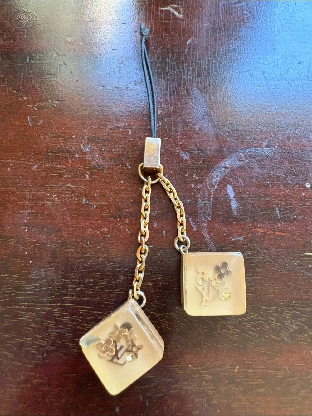 Louis Vuitton Resin Floral Charm Double Dangle Phone Strap